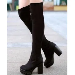 Women Knee-Length Slip-On Boots
