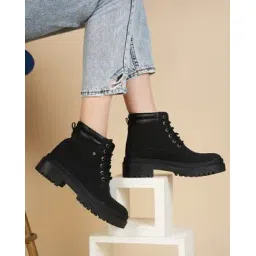 Women Lace-Up Ankle-Length Boots