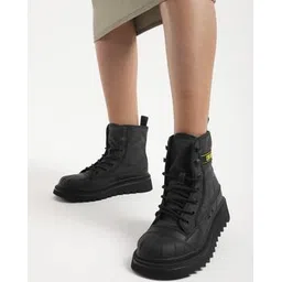 Women Lace-Up Ankle-Length Boots
