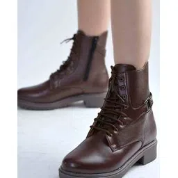 Women Lace-Up Ankle-Length Boots