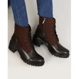 Women Lace-Up Ankle-Length Boots