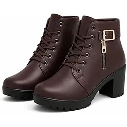 Women Lace-Up Chunky Ankle Boots ? Casual/Street Wear