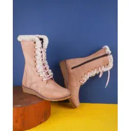 Women Lace-Up Mid-Calf Boots