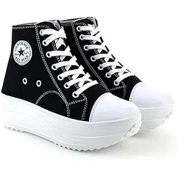 Women Lace Up Platform Sneakers Comfortable Casual Fashion Sneaker Walking Shoes (F-702_1)