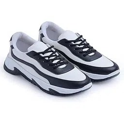 Women Lace-Up Sneakers Casual Shoes Monochrome Chunky Sneakers for Women & Girls