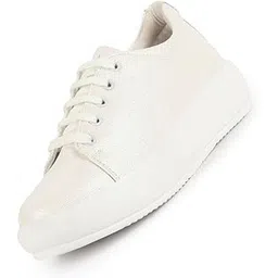 Women Lightweight Height Enhancer Shiny Chunky Lace-Up Sneakers|Memory Cushion Insole|Evening Party Shoe