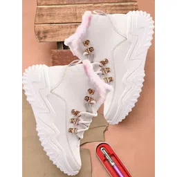 Women Mid Top Fur | Sweet Schued Trekking Boot for Girl's Boots For Women