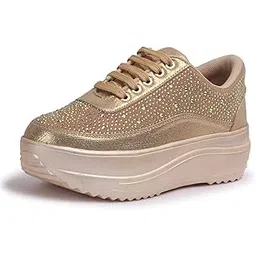 Women Party & Wedding Bridal Sparkling Glittery Crystal Sneakers CNV4030