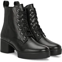 women platform mid heel knee high boots 66371