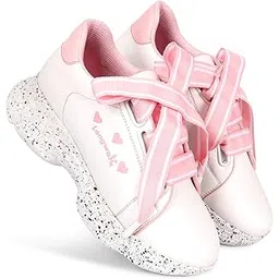 Women Ribbon lace Shoes for Girls Printed Chunky Sole Casual Sneakers