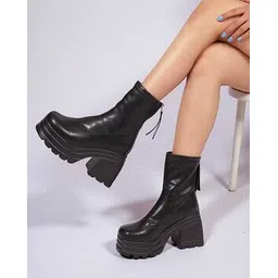 Women Round Toe Ankle-Length Boots