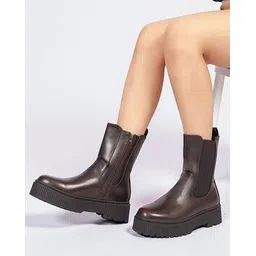 Women Round Toe Ankle-Length Boots