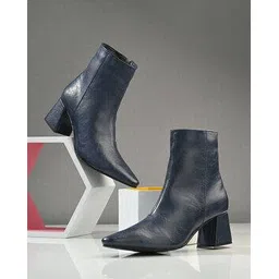 Women Round-Toe Boot with Side Zip