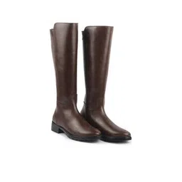 Women Round-Toe Knee-Length Boots with Zip Closure