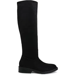 Women Round Toe Microfiber Calf Boots