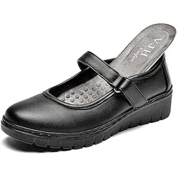 Women s Mary Jane Flats, Breathable Comfort Round Toe Low Heel Slip-on Light Weight Walking Shoes