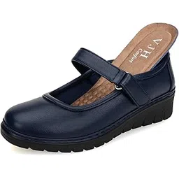 Women s Mary Jane Flats, Breathable Comfort Round Toe Low Heel Slip-on Light Weight Walking Shoes