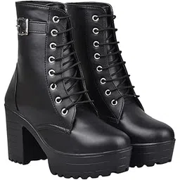 Women Shoeopia & Girls Strappy High Ankle Boot Buckle Ankle Boots