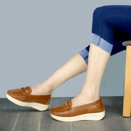 Women Shoes Soft Comfortable Slip-On Buckle Loafers for Casual & Office Wear Loafers For Women