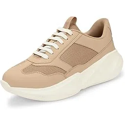 Women Sneaker | Cushioned Insole for Comfort | Stylish Lace-Up Design | Perfect for Casual Outfit for Girls (9242)