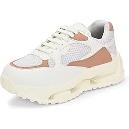 Women Sneaker | Cushioned Insole for Comfort | Stylish Lace-Up Design | Perfect for Casual Outfit for Girls (9249)