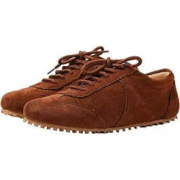 Women Soft Suede Sneakers | Stylish Lace-Up Casual Shoes with Cushioned Sole