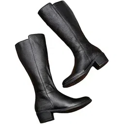 Women Suede Black Leather Knee HIGH Boots