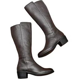 Women Suede Brown Leather Knee HIGH Boots