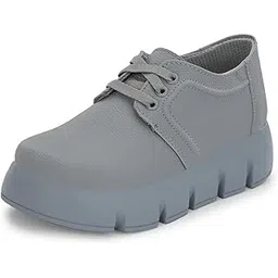 Women Synthetic Leather Lace-Up Chunky Casual Sneaker