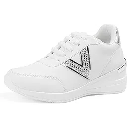 Women Wedding & Party High Heel Sneakers I Cushioned Insole I Glittery & Embellished Bridal Wear I Lightweight and Stylish Shoes for Girls CNV7052