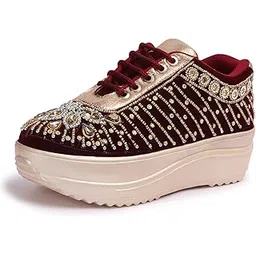 Women Wedding Hand Embroidery Bridal Sneakers CNV4031