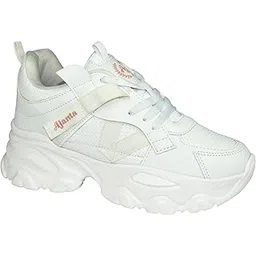 Women White Lightning Chunky Sneakers | Stylish,Lightweight,Comfortable,Trendy Streetwear Sneakers