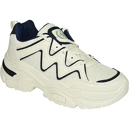 Women White Lightning Sneakers | Stylish,Lightweight,Comfortable,Trendy Sneakers,Casual Shoes for Women