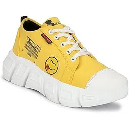 Women's 103 Canvas Smile Comfortable Trendy Casual Sneakers for Women and Girls Shoes