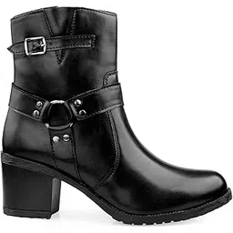 Women's 6.35 Cm High Heels Casual Buckle Formal Slipon, Ankle Zipper Boot