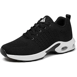 Womens Air Cushion Running Shoes Lightweight Jogging Training Walking Fitness Sport Athletic Tennis Sneaker 11 Black