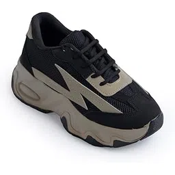 Women's & Girls Casual Shoes Chunky Sneakers Lace-up Colorblock Mesh Upper Heeled Shoes for Running Walking Gym Shoes