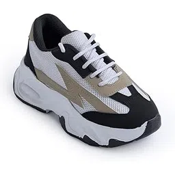 Women's & Girls Casual Shoes Chunky Sneakers Lace-up Colorblock Mesh Upper Heeled Shoes for Running Walking Gym Shoes