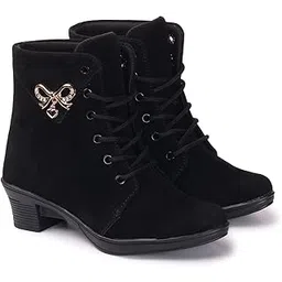 Women's And Girls Classic Winter Suede velvet High heel Boots Casual, Outdoor and Holiday Outings