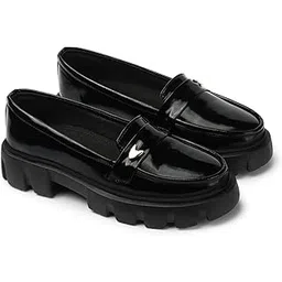 Womens & Girls Stylish Solid Sneakers Shoes Without Lace Pull On Footwear ARW (Black Size 38, UK5)