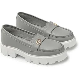 Womens & Girls Stylish Solid Sneakers Shoes Without Lace Pull On Footwear Bow (Grey Size 40, UK7)