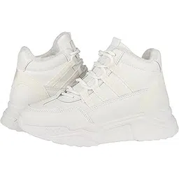 Women's and Girls's Latest Lace Super Soft Sports Running Shoes Comfortable with Inner Fur Sneakers Shoes