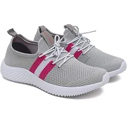 Women's Angel-04 Sports Running,Walking Gym Lightweight with Knitted Fabric Extra Cushion Casual Sneaker Shoes for Ladies and Girls