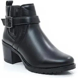 Women’s Ankle Boots With Block Heel, Buckle Strap, Slip-on Comfort, Casual Party Dress Boots For Girls