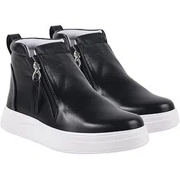 Women’s Ankle Boots with Side Zip | Comfort Cushion Sole | Stylish Casual Leatherette Boots for Winter & Daily Footwear