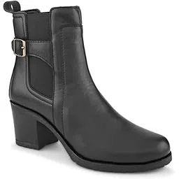 Women's Ankle Chelsea Boots with Block Heel | Adjustable Strap | Slip-On Fashion Booties for All Seasons | Memory Foam With Cushioned Footbed For All Day Comfort