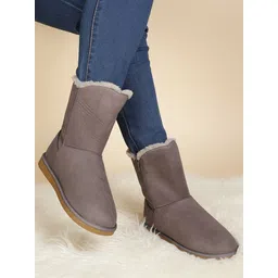 Women's Ankle-High Cozy Boot with Side Zipper Boots For Women