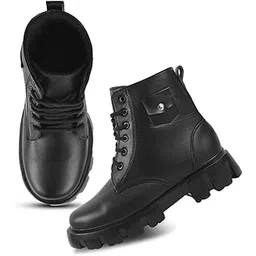 Women’s Ankle-Length Lace-Up Boots with Chunky Platform Heel