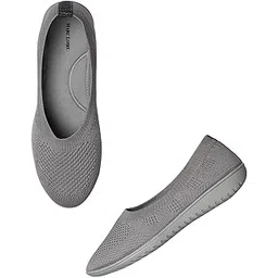 Women's Athleisure Lightweight Active Wear Knitted Mesh Slip on Comfortable Casual Flat Ballerina Shoes for Walking, Athletic, Gym, Work, etc.