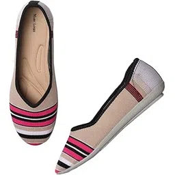 Women's Athleisure Lightweight Active Wear Knitted Mesh Slip on Comfortable Casual Flat Ballerina Shoes for Walking, Athletic, Gym, Work, etc.